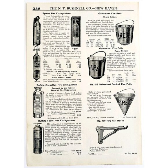 1922 NT Bushnell Buffalo Fire Extinguishers Advertisement Catalog Hardware DWA23 - Picture 2 of 2
